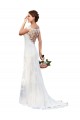 Lace Sheath Chapel Train Sleeveless White Sexy Wedding Dress Glasgow