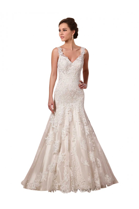 Tulle & Lace Mermaid Chapel Train Sleeveless Bridal Wedding Dress Glasgow