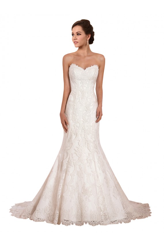 Lace Mermaid Chapel Train Sleeveless Sexy Wedding Dress Glasgow