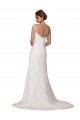 Chiffon Sheath Chapel Train Sleeveless Wedding Dress Glasgow