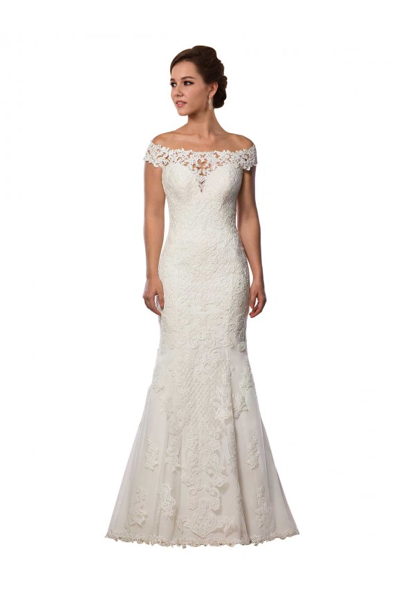 Lace Mermaid Chapel Train Cap Sleeves Ivory Boho Wedding Dress Glasgow