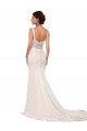 Lace & Stretch Crepe Mermaid Chapel Train Sleeveless Sexy Wedding Dress Glasgow
