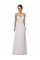 Soft Chiffon Sheath Chapel Train Sleeveless Wedding Dress Glasgow