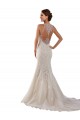 Lace Mermaid Chapel Train Sleeveless Bridal Gown Glasgow
