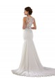 Lace & Stretch Crepe Mermaid Sweep Train Sleeveless Modern Wedding Dress Glasgow