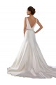 Satin Mermaid Chapel Train Sleeveless V-Back Modern Wedding Dress Glasgow