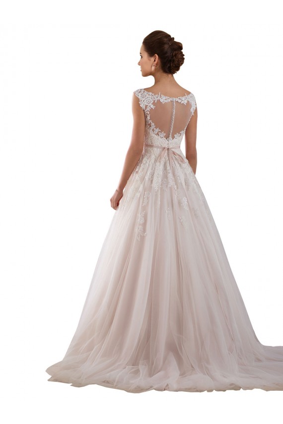 Tulle & Lace Ball Gown Chapel Train Sleeveless Keyhole Back Wedding Dress Glasgow