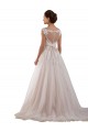 Tulle & Lace Ball Gown Chapel Train Sleeveless Keyhole Back Wedding Dress Glasgow