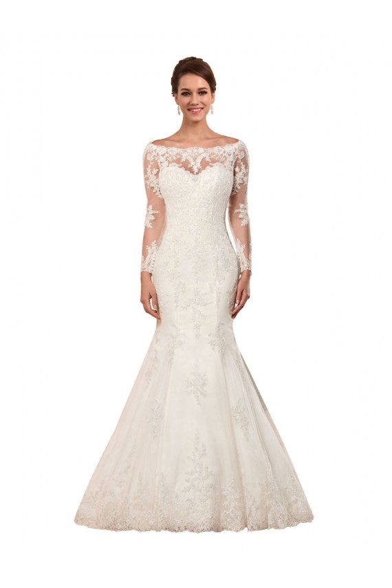 Lace Mermaid Chapel Train Long Sleeves Sexy Wedding Dress Glasgow