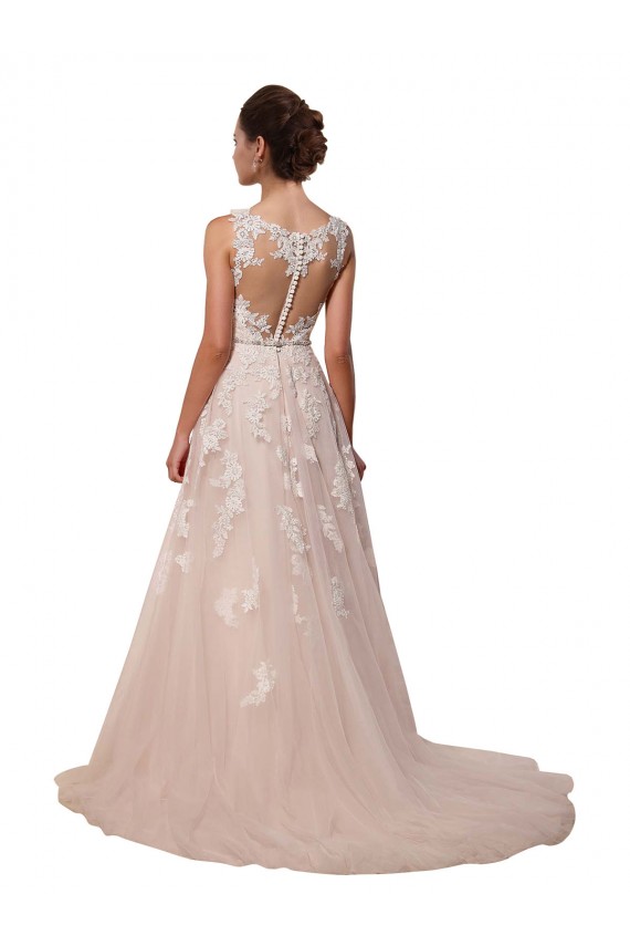 Tulle & Lace A-Line Chapel Train Sleeveless Sweetheart Wedding Dress Glasgow