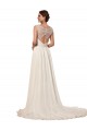 Soft Chiffon Sheath Chapel Train Sleeveless Keyhole Back Wedding Dress Glasgow