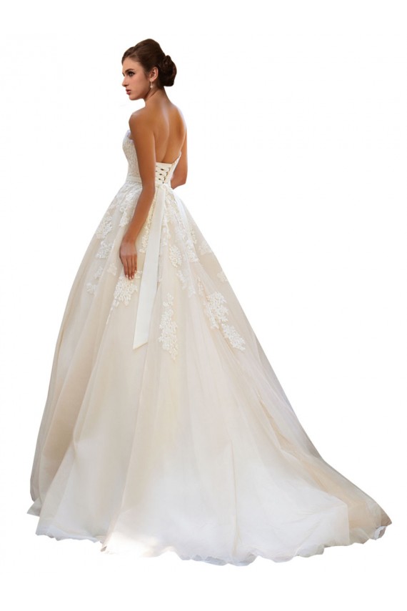 Tulle & Lace Ball Gown Chapel Train Sleeveless Sweetheart Wedding Dress Glasgow