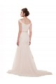Tulle Mermaid Chapel Train Sleeveless Ivory Beach Wedding Dress Glasgow