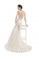 Lace Mermaid Chapel Train Sleeveless Illusion Neck Wedding Dress Glasgow