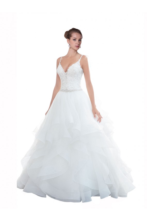 Tulle Ball Gown Chapel Train Sleeveless Beach Wedding Dress Glasgow