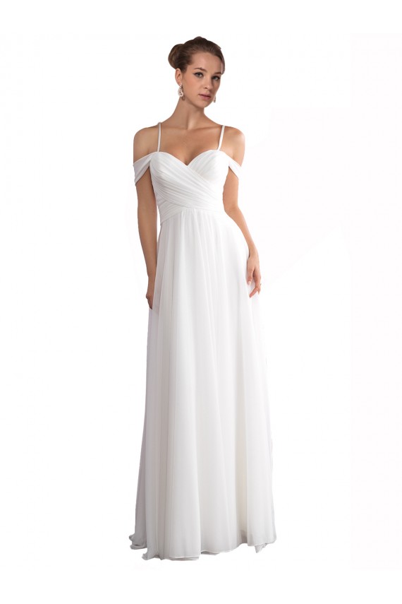 Soft Chiffon A-Line Sweep Train Sleeveless Beach Wedding Dress Glasgow