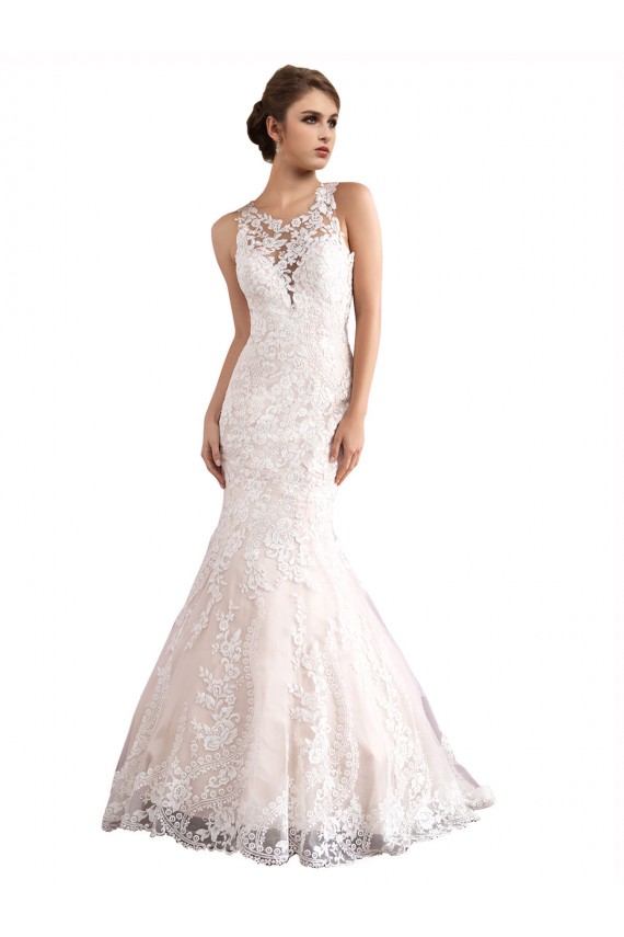 Tulle & Lace Mermaid Cathedral Train Sleeveless Wedding Dress Glasgow