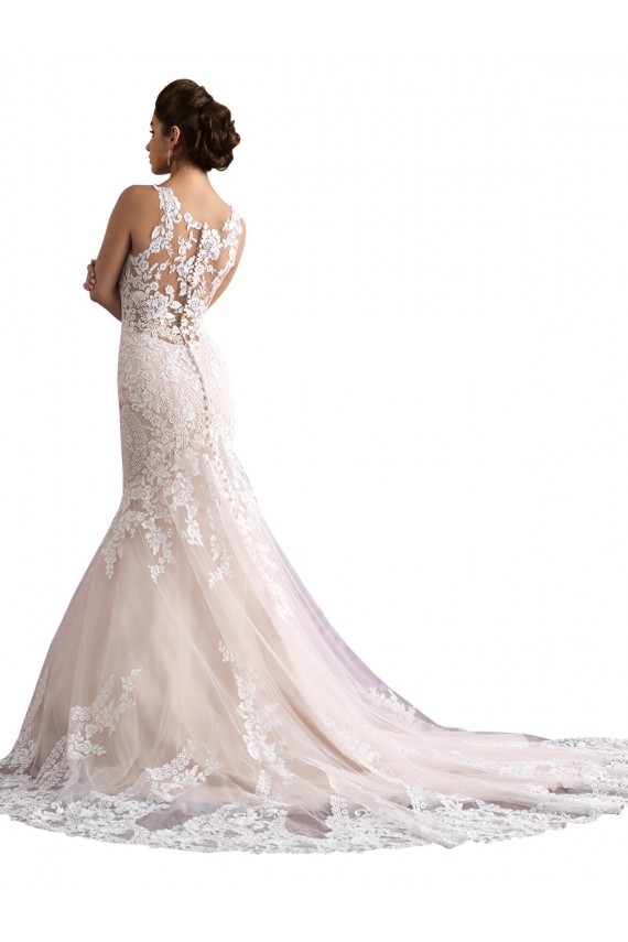 Tulle & Lace Mermaid Cathedral Train Sleeveless Wedding Dress Glasgow