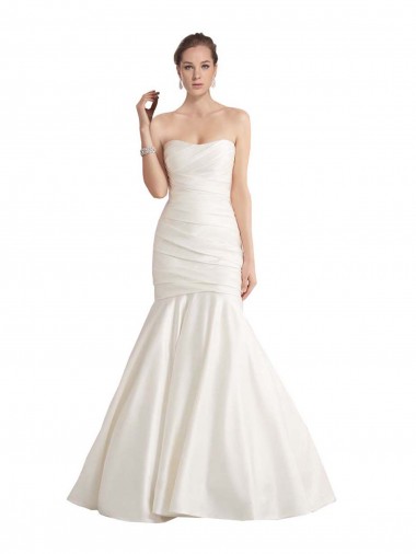 Satin Mermaid Chapel Train Sleeveless Low Back Ivory Beach Wedding Dress Glasgow