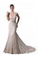 Lace Mermaid Chapel Train Cap Sleeves Wedding Dresses Glasgow