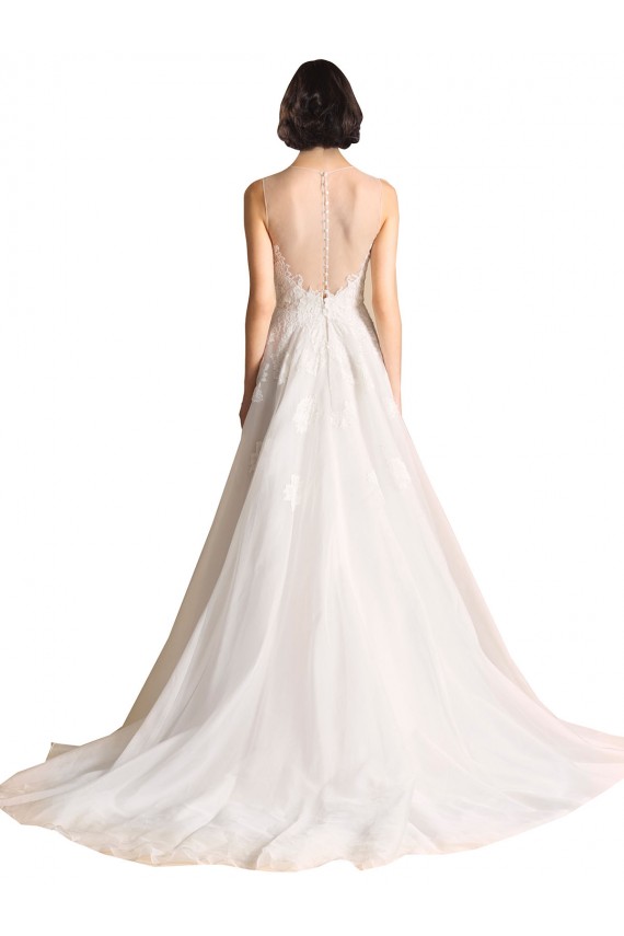 Tulle A-Line Chapel Train Sleeveless Wedding Dress Glasgow