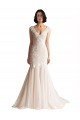 Tulle Mermaid Sweep Train Sleeveless Low Back Wedding Dress Glasgow