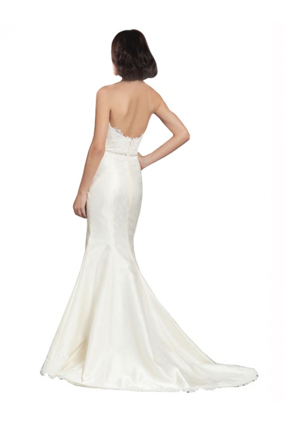 Satin & Lace Trumpet Chapel Train Sleeveless Wedding Dress Glasgow