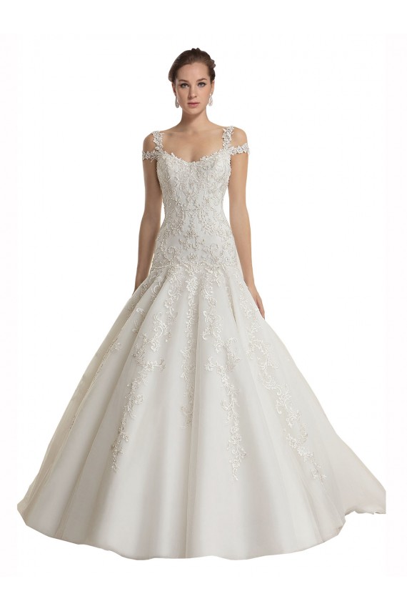 Tulle & Lace Mermaid Sweep Train Sleeveless Ivory Wedding Dress Glasgow