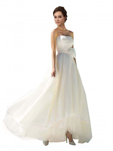 Soft Chiffon A-Line Long Sleeveless Wedding Dress Glasgow