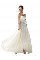 Soft Chiffon A-Line Long Sleeveless Wedding Dress Glasgow