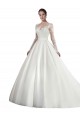 Satin & Lace A-Line Cathedral Train Long Sleeves Wedding Dress Glasgow
