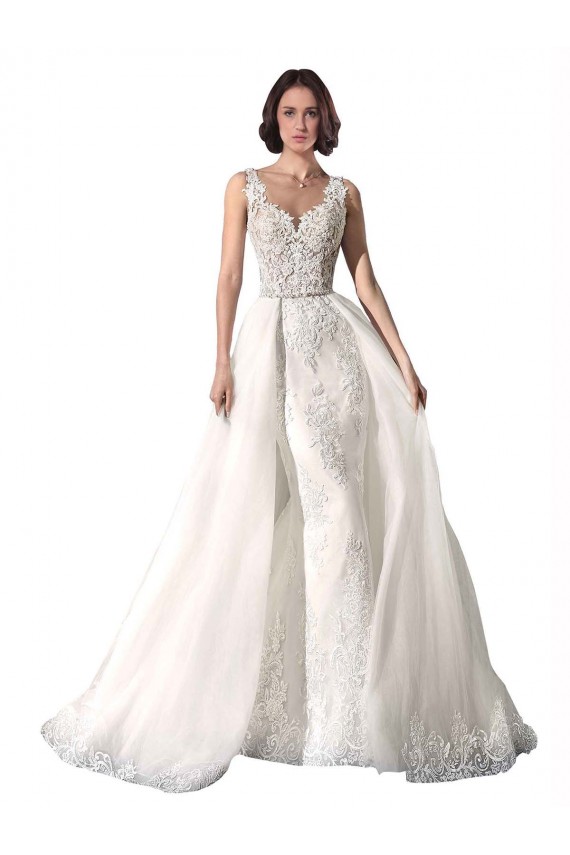 Tulle & Lace Mermaid Chapel Train Sleeveless Wedding Dress Glasgow