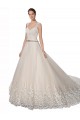 Tulle & Lace A-Line Chapel Train Sleeveless Sweetheart Wedding Dresses Glasgow