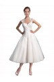 Tulle & Lace A-Line Tea Length Sleeveless Beach Wedding Dress Glasgow