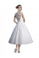 Tulle & Lace A-Line Tea Length Sleeveless Beach Wedding Dress Glasgow
