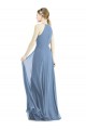 Soft Chiffon A-Line Long Sleeveless Dusty Blue Evening Dresses Glasgow