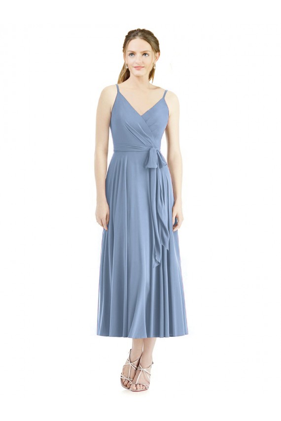Soft Chiffon A-Line Tea Length Sleeveless Bridesmaid Dress Glasgow