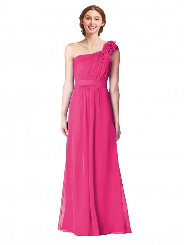 Soft Chiffon A-Line Long Sleeveless Azalea Bridesmaid Dresses Glasgow