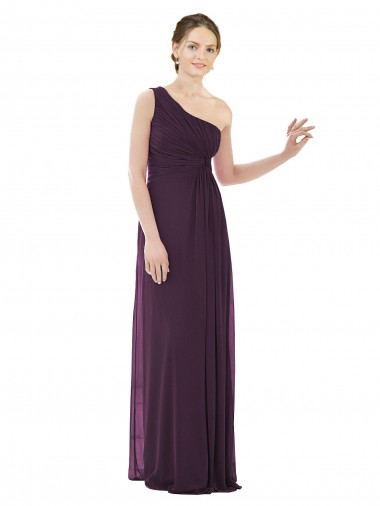 Soft Chiffon A-Line Long Sleeveless Grape Evening Dress / Bridesmaid Dress Glasgow