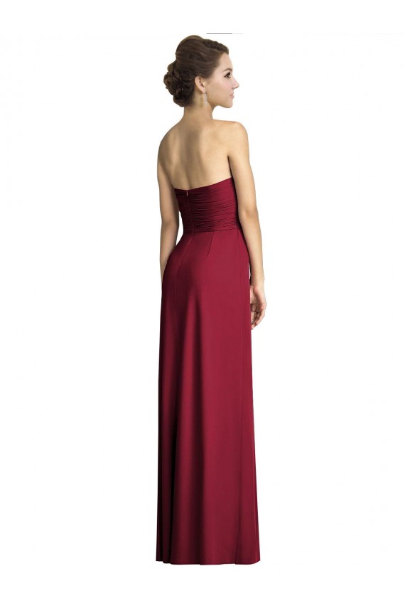 Soft Chiffon A-Line Long Sleeveless Side Slit Bridesmaid Dresses Glasgow