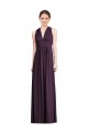 Soft Chiffon A-Line Long Sleeveless Grape Bridesmaid Dress Glasgow