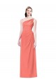Soft Chiffon A-Line Long Coral Bridesmaid Dress Glasgow