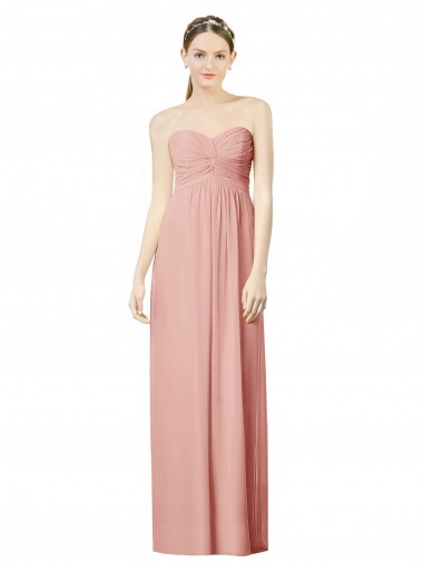 Soft Chiffon Long Sleeveless Bridesmaid Dress Glasgow