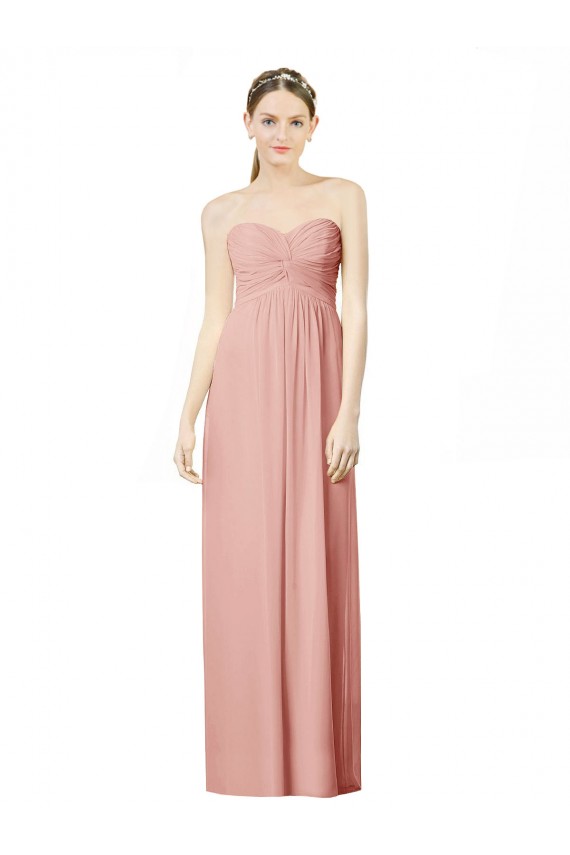 Soft Chiffon Long Sleeveless Bridesmaid Dress Glasgow