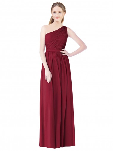 Soft Chiffon A-Line Long Sleeveless Bridesmaid Evening Dress Glasgow