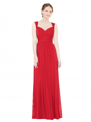 Chiffon A-Line Long Sleeveless Side Front Slit Bridesmaid Dresses Glasgow