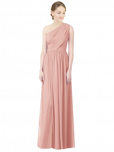 Soft Chiffon A-Line Long Sleeveless Bliss Pink Bridesmaid Dress Glasgow