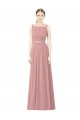 Soft Chiffon A-Line Long Sleeveless Dusty Pink Bridesmaid Dress Glasgow