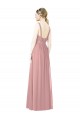 Soft Chiffon A-Line Long Sleeveless Dusty Pink Bridesmaid Dress Glasgow