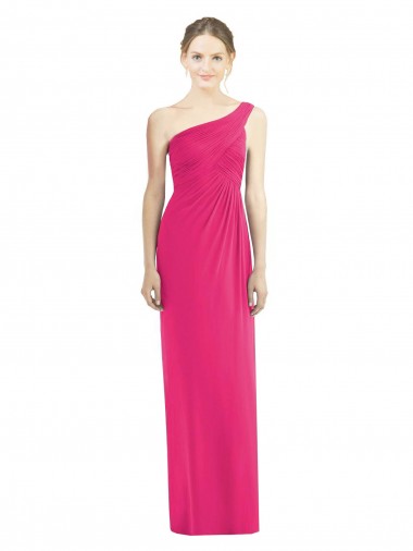 Soft Chiffon Sheath Long Sleeveless Azalea Bridesmaid Dresses Glasgow